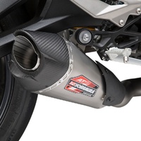 Yoshimura STREET TRIPLE 18-23 AT2 Stainless Slip-On Exhaust, w/ Stainless Muffler